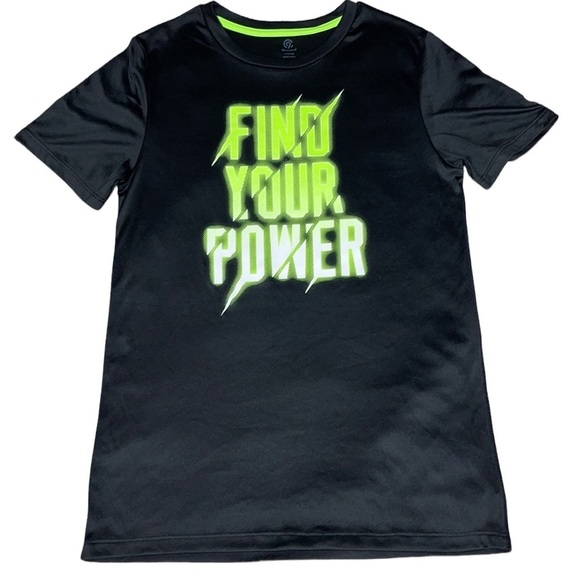 Champion Black Green Glow Tee Size L 12-14 - Picture 1 of 7